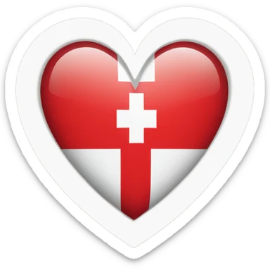 heart as switzerland flag simple sticker