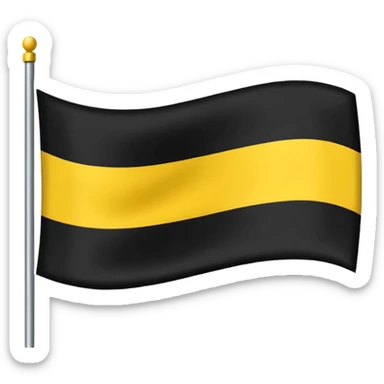 Flag tricolour up to down black yellow and white sticker