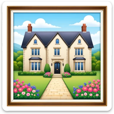 An english countryside mansion with florals sticker