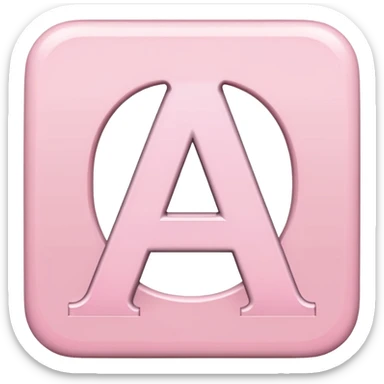 The letter A in a light pink square  sticker