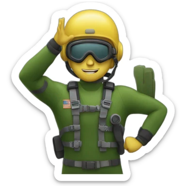diver doing a military salute sticker