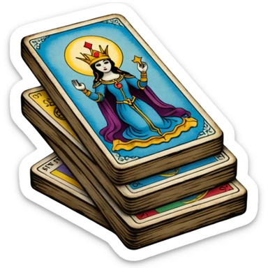 A small stack of tarot cards sticker