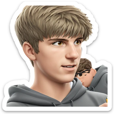 boys studying in hoodie sticker