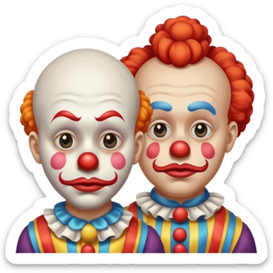 clowns with sad face and shrinking eyes and closed mouth sticker