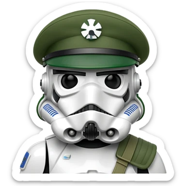 Stormtrooper wearing green barete sticker