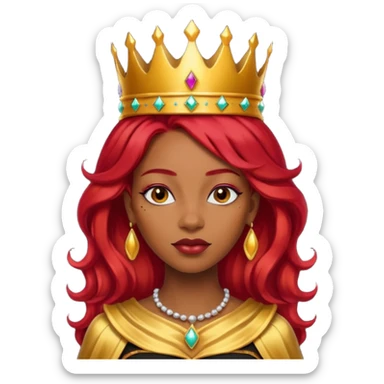 black queen with red hair sticker