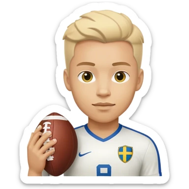 swedish national football player with arms and a football sticker