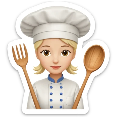 Lady chef cooking sticker