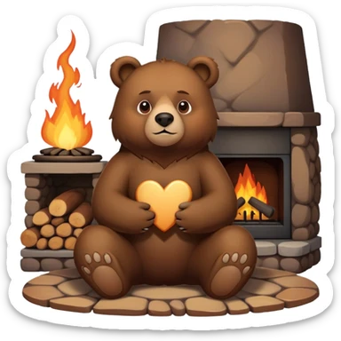 Bear with hearth love sticker