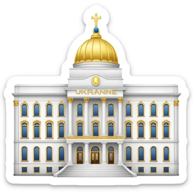 make the png emoji of Ukraine president's office building sticker