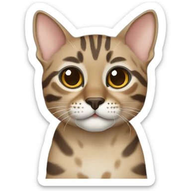 Dark beige/grey Bengal cat sticker