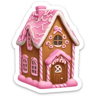 Pink gingerbread house  sticker