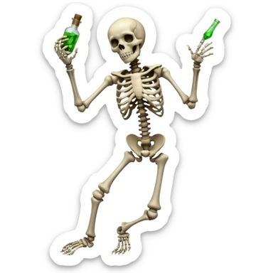 horror skeleton full body dead dancing with poison sticker