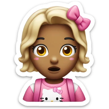 Hello kitty with a shocked face sticker