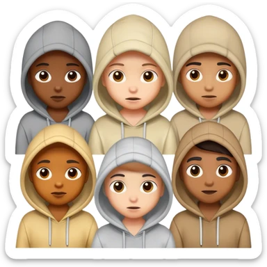 Cartoon characters in hoodie sticker