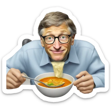 bill gates eating soup in ohio sticker