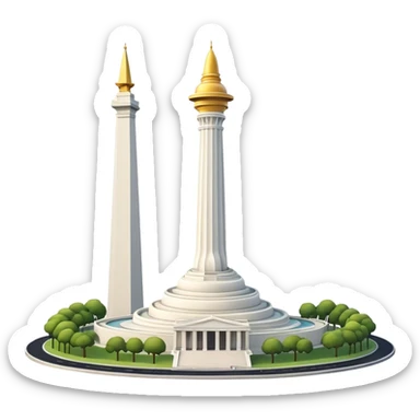 Cinematic Realistic Monas Landmark Emoji, depicted as the iconic National Monument rendered with crisp architectural detail and dynamic, urban lighting. sticker