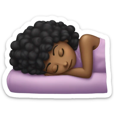 Black hair girl sleeping  sticker