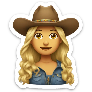 mujer con sombrero vaquero sticker