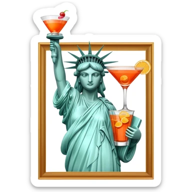 HOLDING COCKTAIL APEROL, statue of liberty sticker