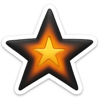 jumping star half black, half orange burnt sticker