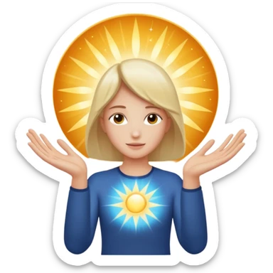 radiating a cosmic healing light through hands  sticker