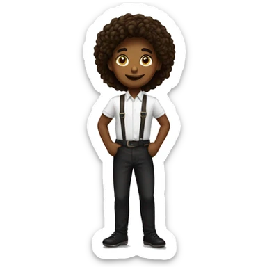 Joven con pelo cafe oscuro c sticker