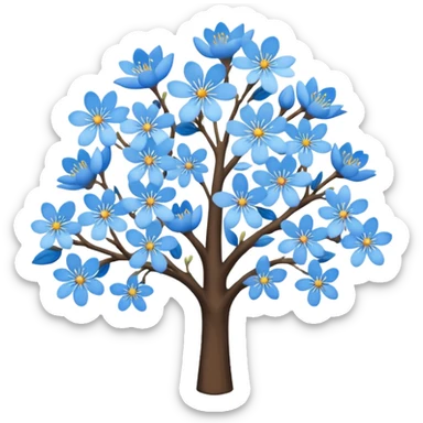 blue blossom tree sticker