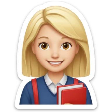 Blonde female student sticker
