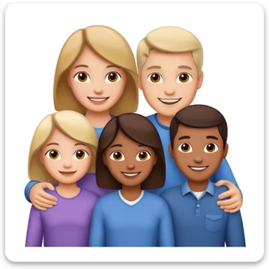 family posing for photo sticker