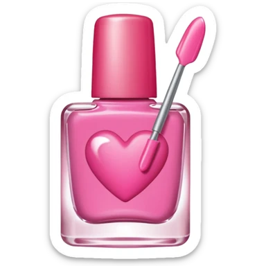 heart with a nail polish pink sticker