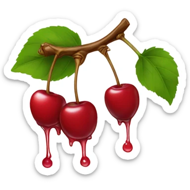 Cherries dripping sticker