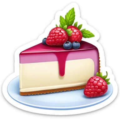 Layered berry cheesecake slice sticker