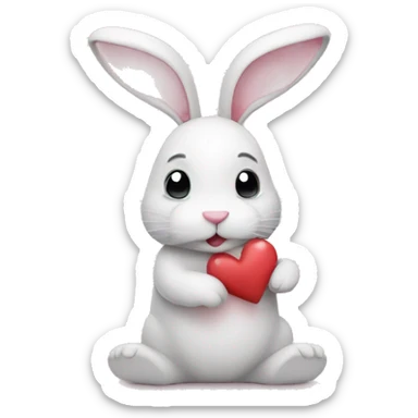 Bunny with hearts sticker