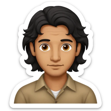 Indian fat guy south Indian wavy medium black hair ,tan darker skin sticker