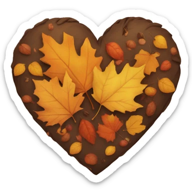 Autumn heart sticker