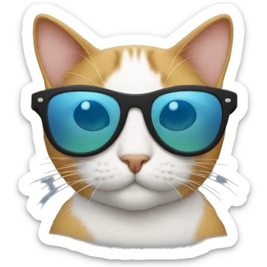 Cat with sunglasses sticker