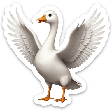 goose with wings spread out in t pose sticker