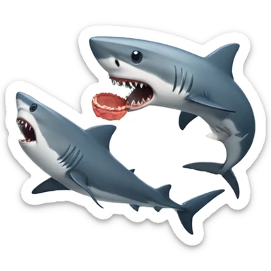 shark giving birth to another shark sticker
