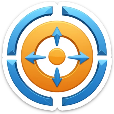 diagram of circle expanding outward with arrows sticker