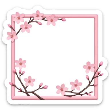 cute cherry blossom outline photo frame sticker
