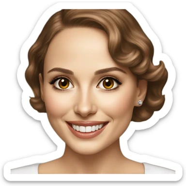 Natalie portman smiling at me sticker