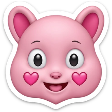 Labubu character with heart eyes sticker