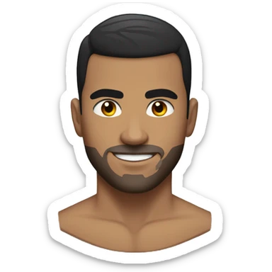 Albanian 5'7, black haired, muscular guy with buzz cut sticker