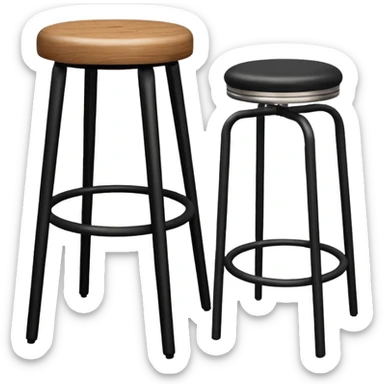 Bar stool and tipped over bar stool sticker