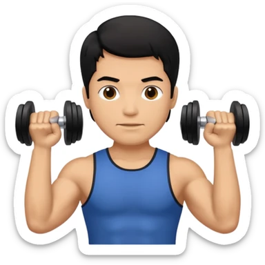 Man from backside with black hair gym back and hands holding something on both sides sticker