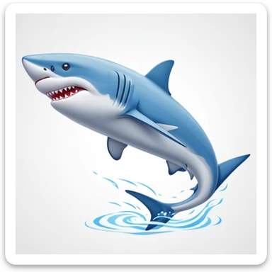 Un tiburón con zapatos azules de Nike  sticker