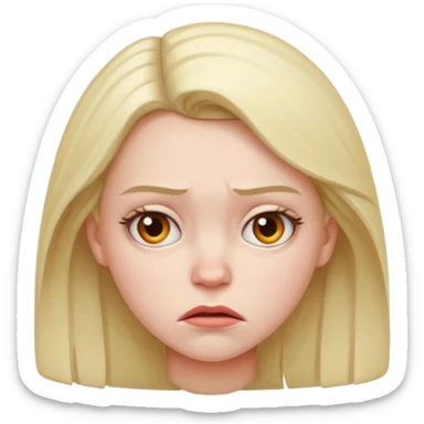 A girl frowning sticker