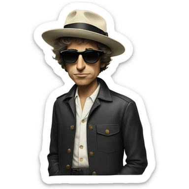 Bob Dylan wearing shutter shades in 1965 sticker