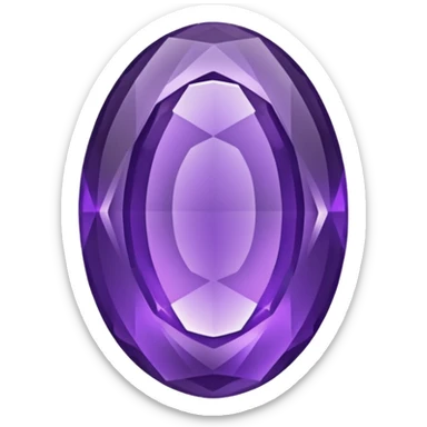 Amethyst oval-shaped worrystone sticker